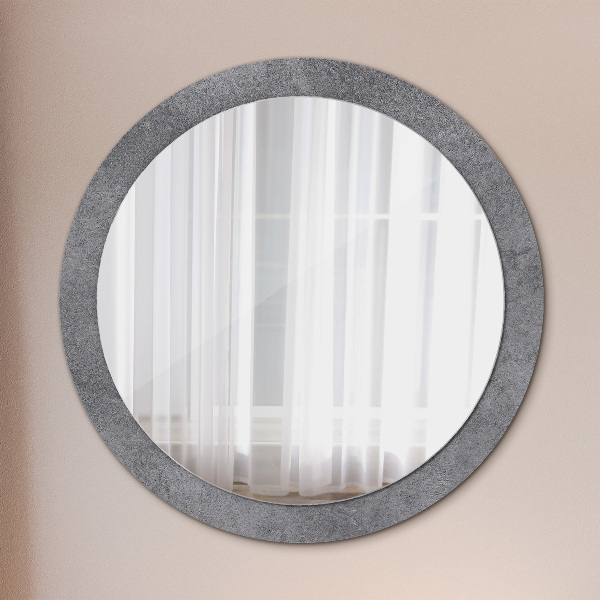 Round printed mirror Concrete texture