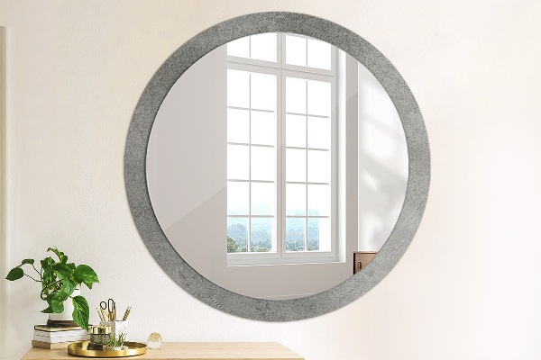 Round printed mirror Concrete texture