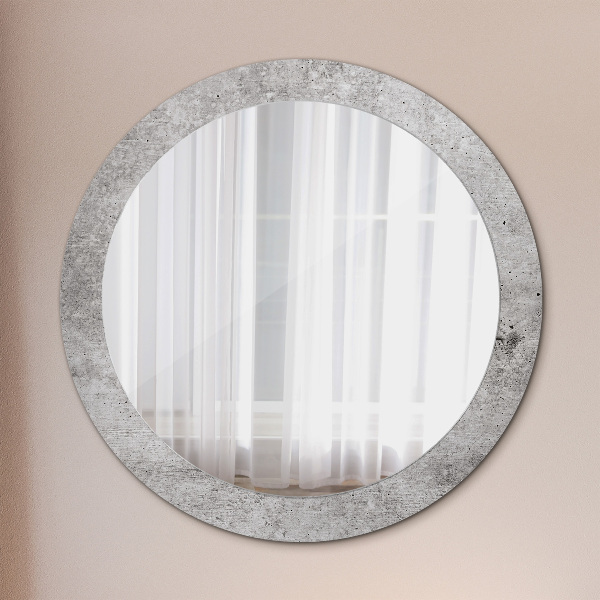 Round decorative mirror Gray concrete