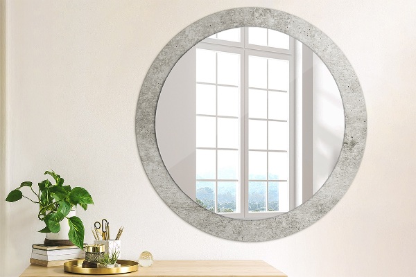 Round decorative mirror Gray concrete