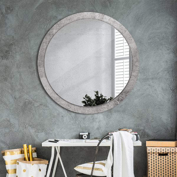 Round decorative mirror Gray concrete