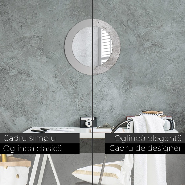 Round decorative mirror Gray concrete
