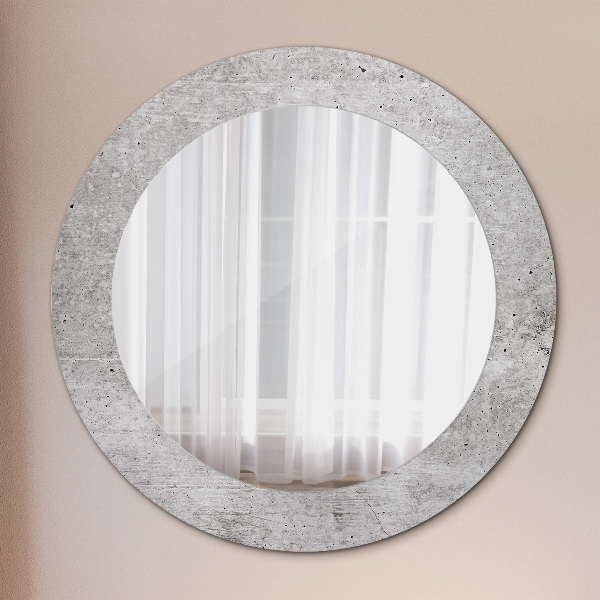 Round decorative mirror Gray concrete