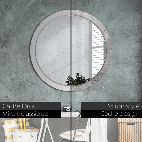 Round decorative mirror Gray concrete