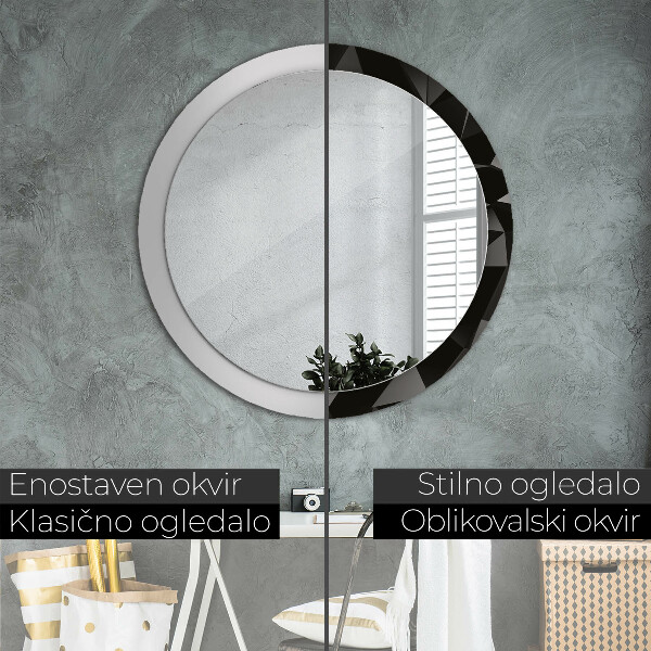 Round decorative mirror Abstract black