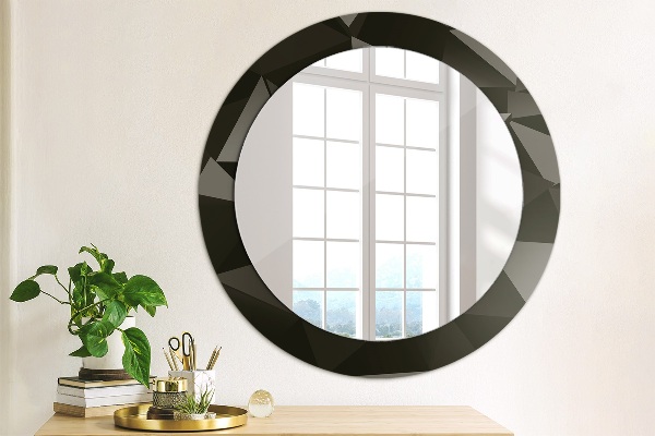 Round decorative mirror Abstract black