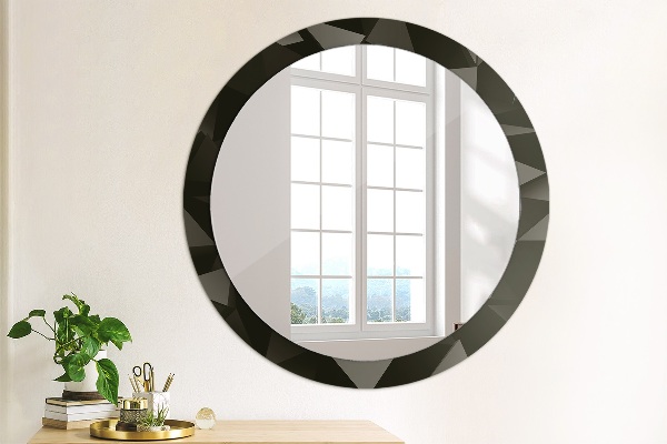 Round decorative mirror Abstract black