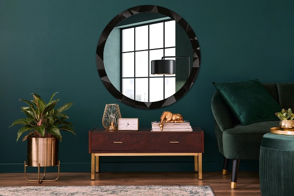 Round decorative mirror Abstract black