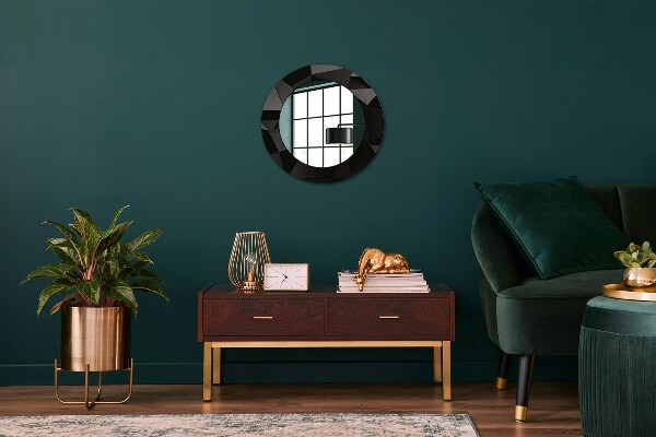 Round decorative mirror Abstract black