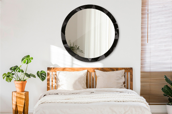 Round decorative mirror Abstract black
