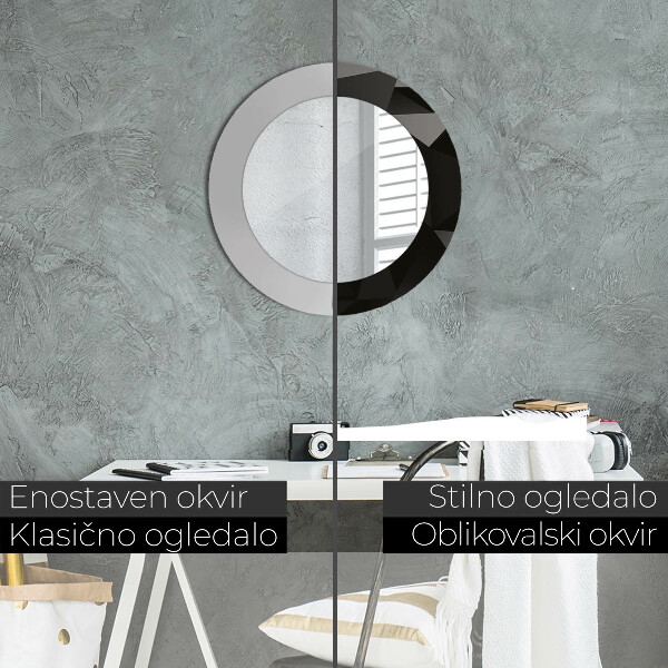 Round decorative mirror Abstract black
