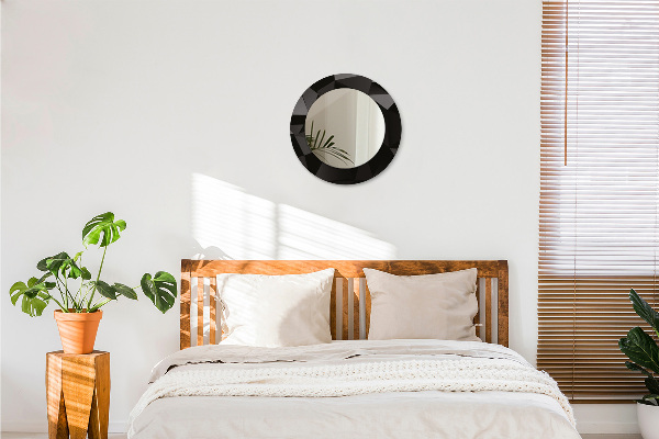 Round decorative mirror Abstract black