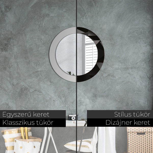 Round decorative mirror Abstract black