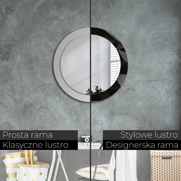 Round decorative mirror Abstract black