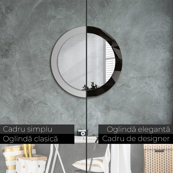 Round decorative mirror Abstract black