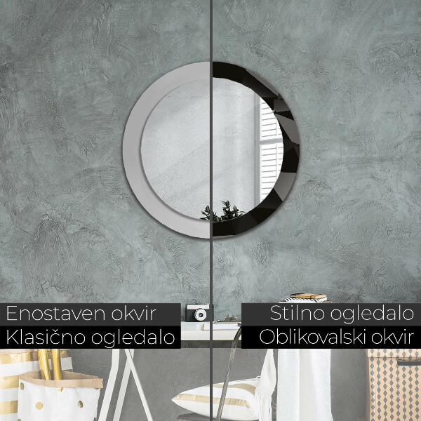 Round decorative mirror Abstract black