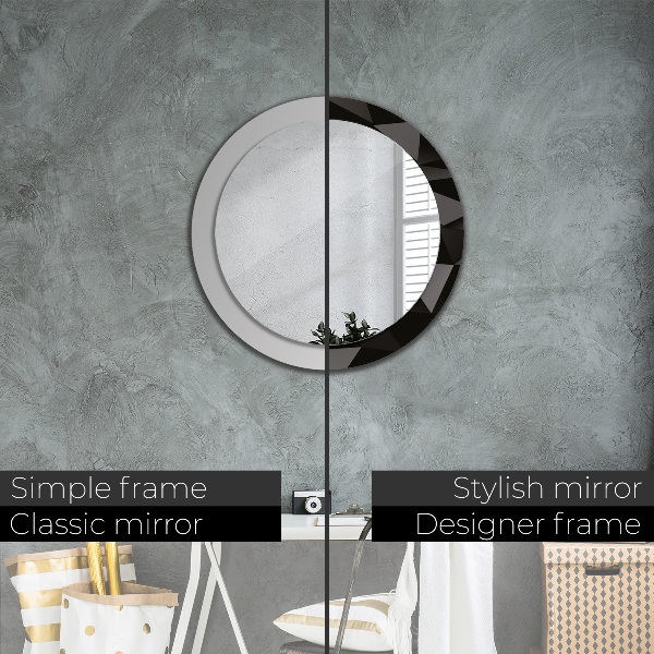 Round decorative mirror Abstract black