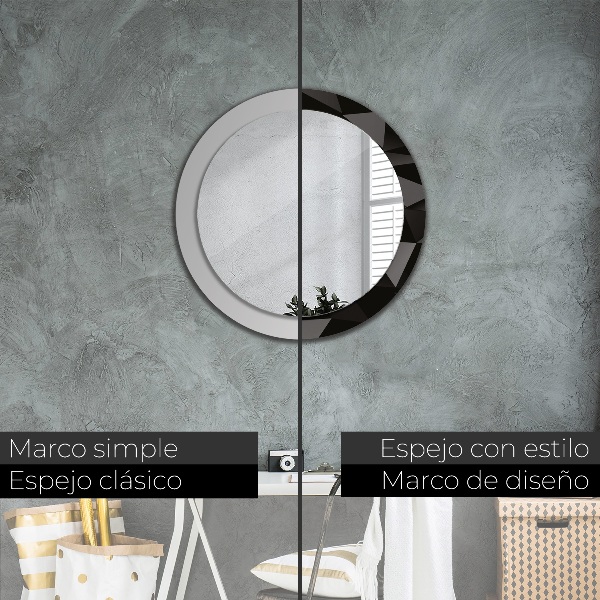 Round decorative mirror Abstract black