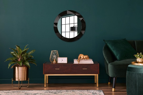 Round decorative mirror Abstract black