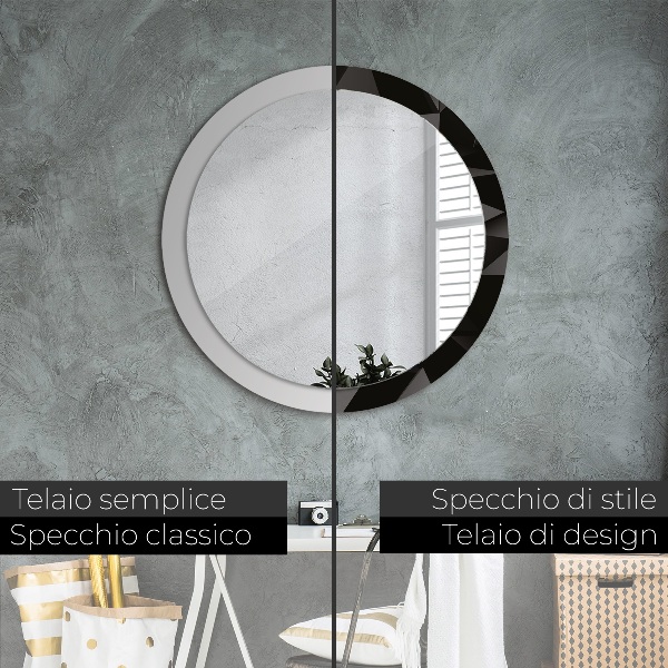 Round decorative mirror Abstract black