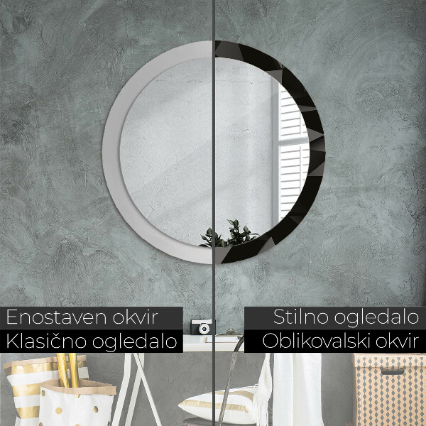 Round decorative mirror Abstract black