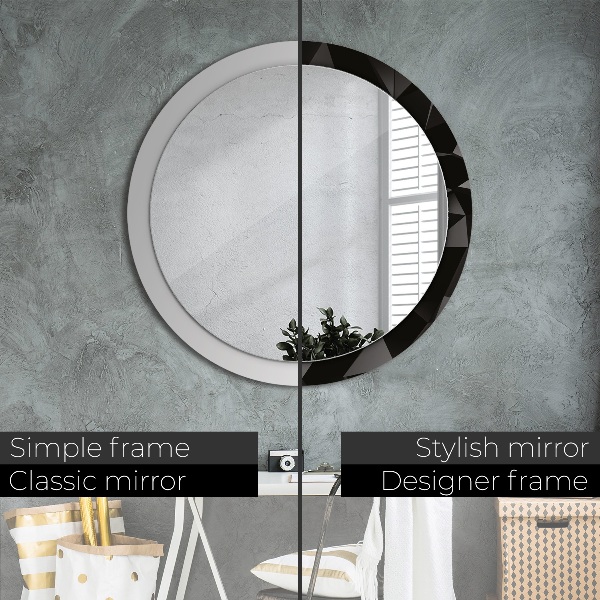 Round decorative mirror Abstract black