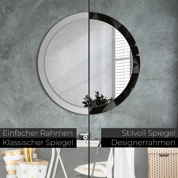 Round decorative mirror Abstract black
