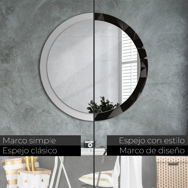 Round decorative mirror Abstract black