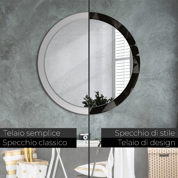 Round decorative mirror Abstract black