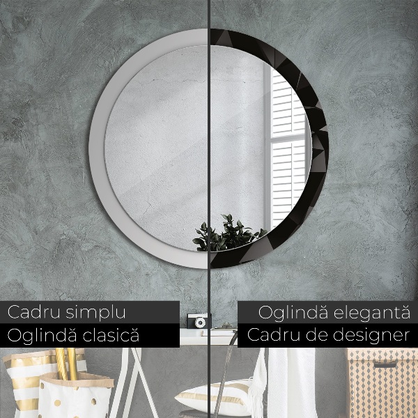 Round decorative mirror Abstract black