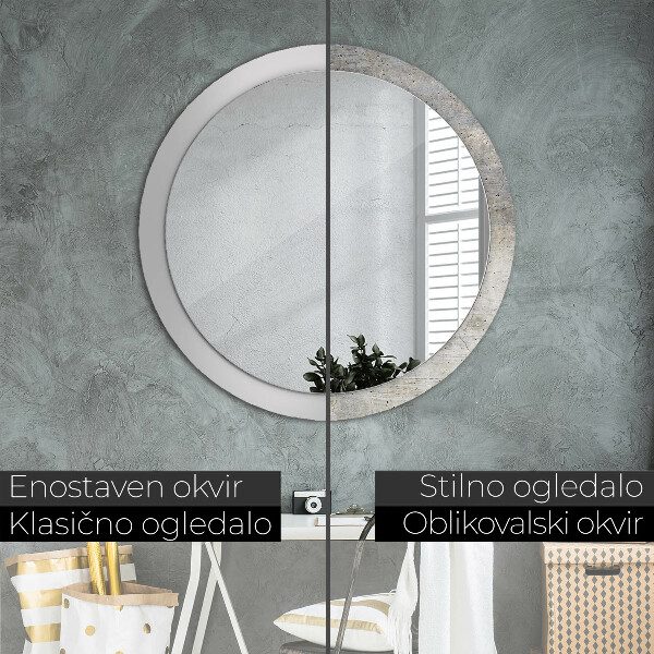Round decorative mirror Gray concrete
