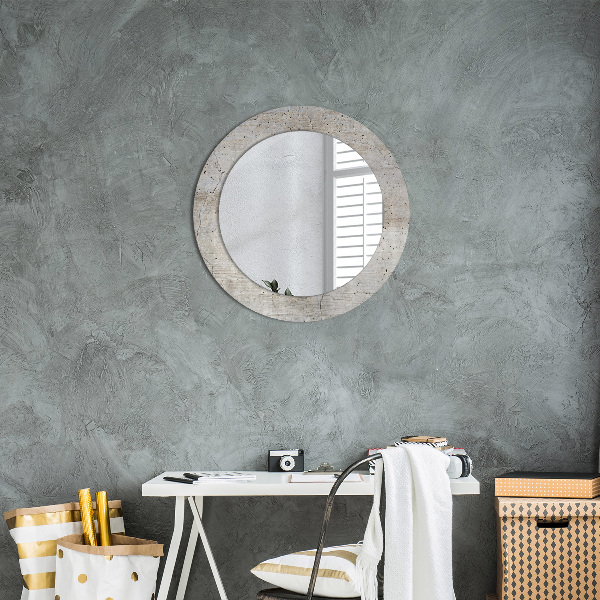 Round decorative mirror Gray concrete