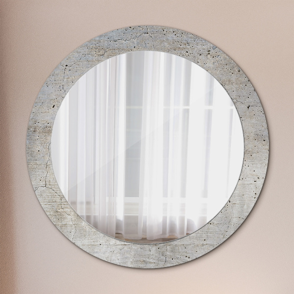 Round decorative mirror Gray concrete