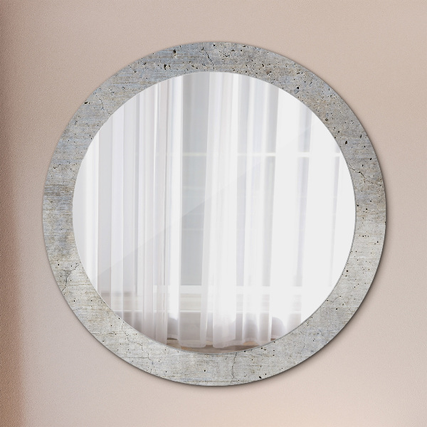 Round decorative mirror Gray concrete