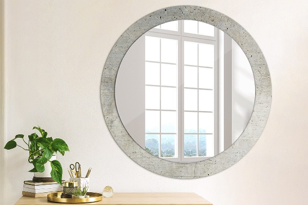 Round decorative mirror Gray concrete