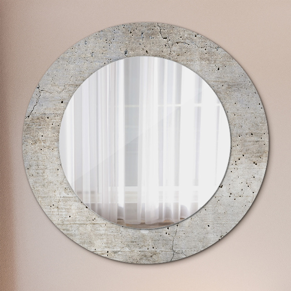Round decorative mirror Gray concrete