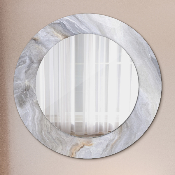 Round decorative mirror Abstract marble