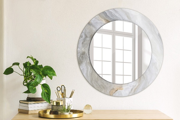 Round decorative mirror Abstract marble