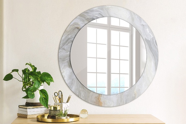 Round decorative mirror Abstract marble