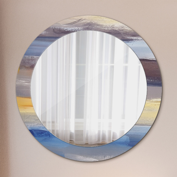 Round decorative mirror Abstract picture
