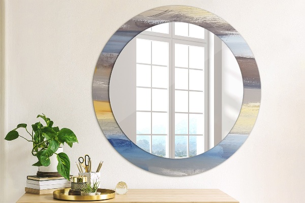 Round decorative mirror Abstract picture