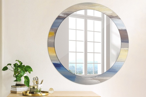 Round decorative mirror Abstract picture