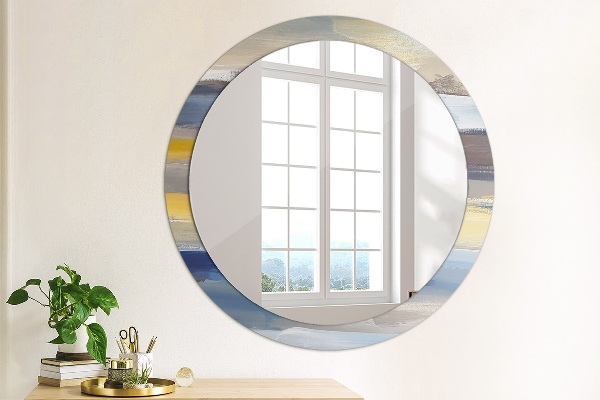 Round decorative mirror Abstract picture