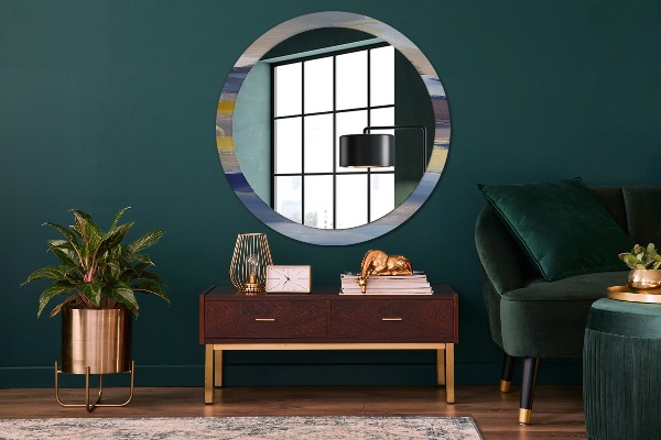 Round decorative mirror Abstract picture