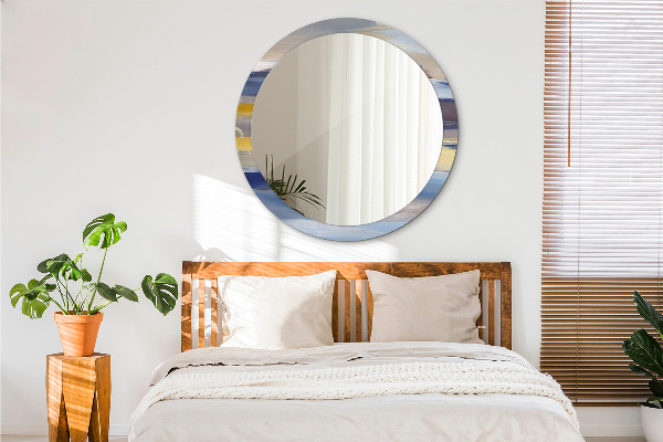 Round decorative mirror Abstract picture