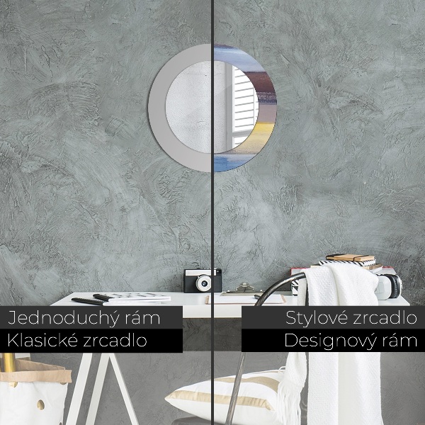 Round decorative mirror Abstract picture