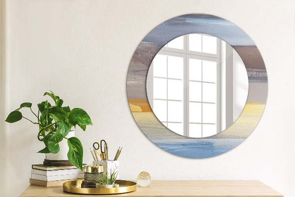 Round decorative mirror Abstract picture