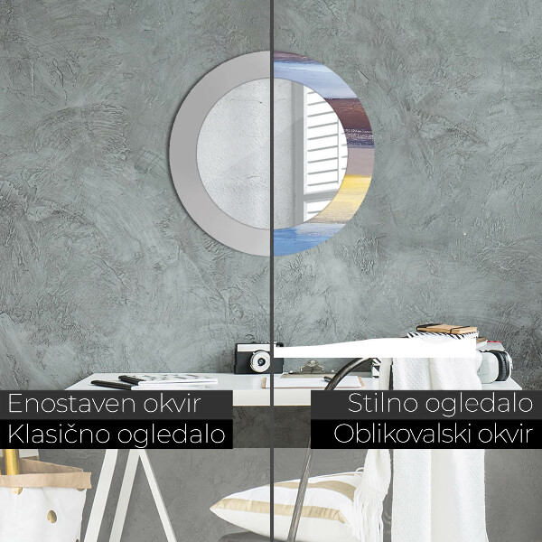 Round decorative mirror Abstract picture
