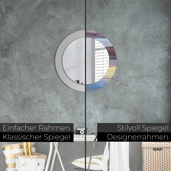 Round decorative mirror Abstract picture
