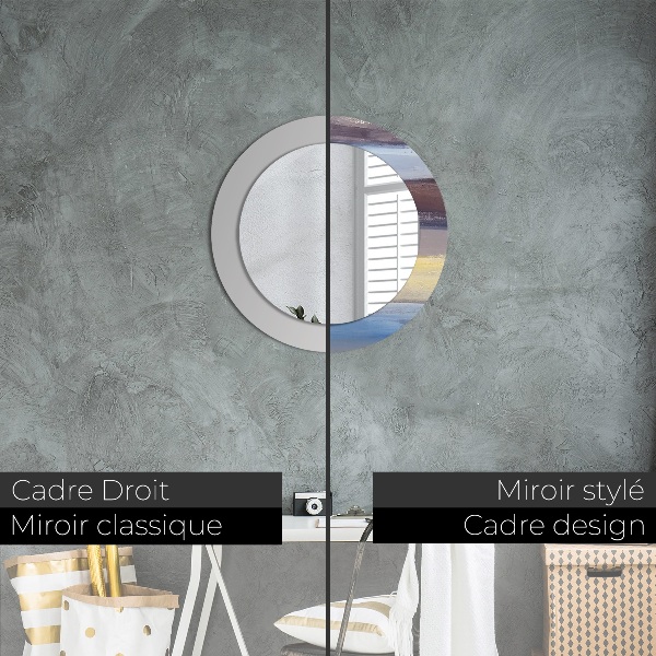 Round decorative mirror Abstract picture